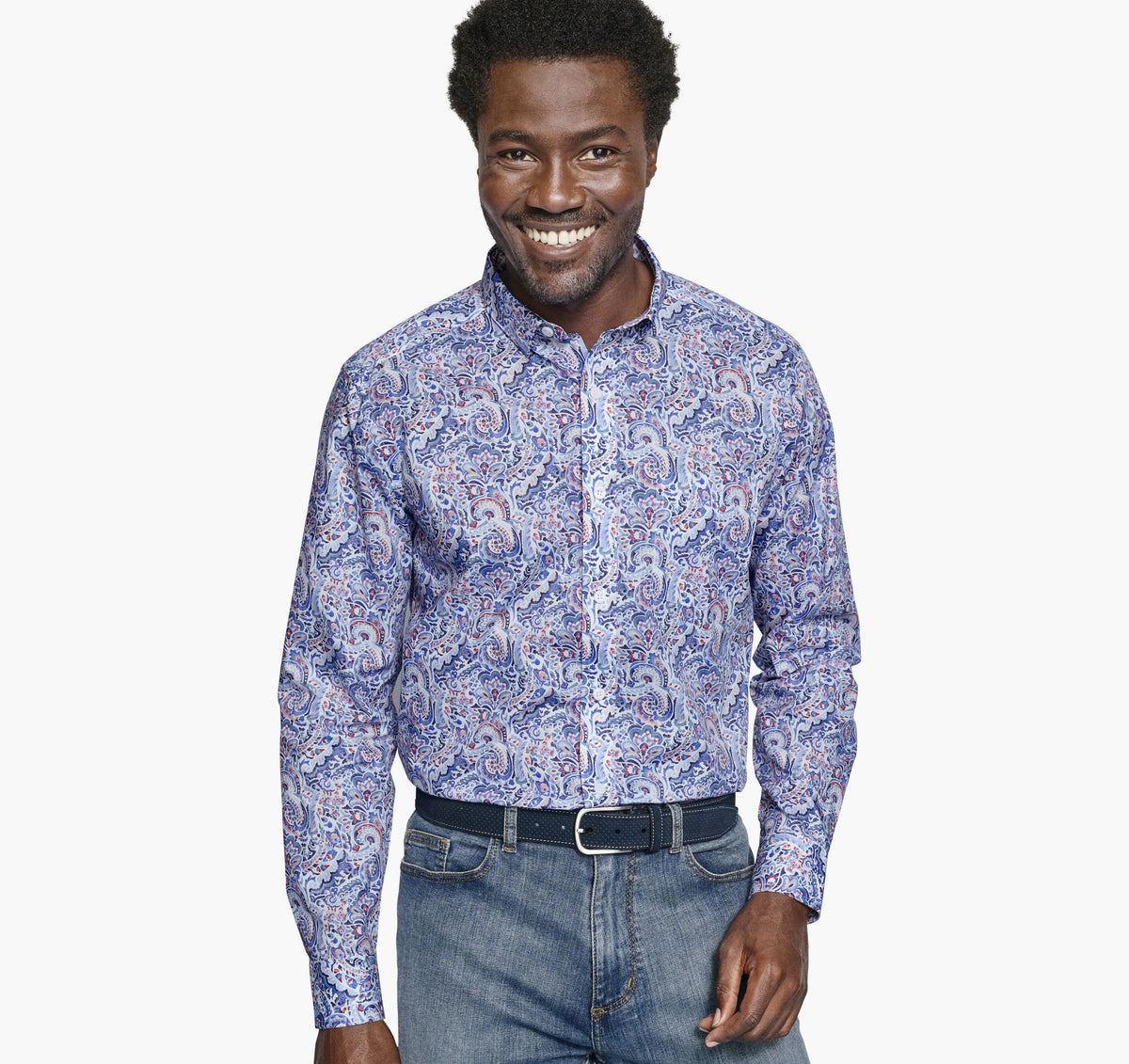 Johnston Murphy Men's Printed Cotton Shirt