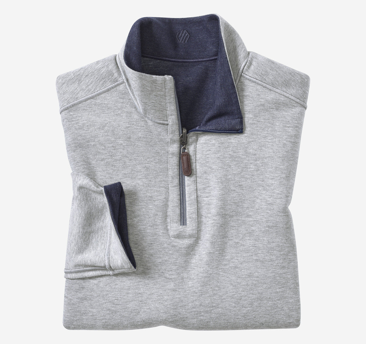 Johnston Murphy Men's Icon Reversible Solid Quarter-Zip