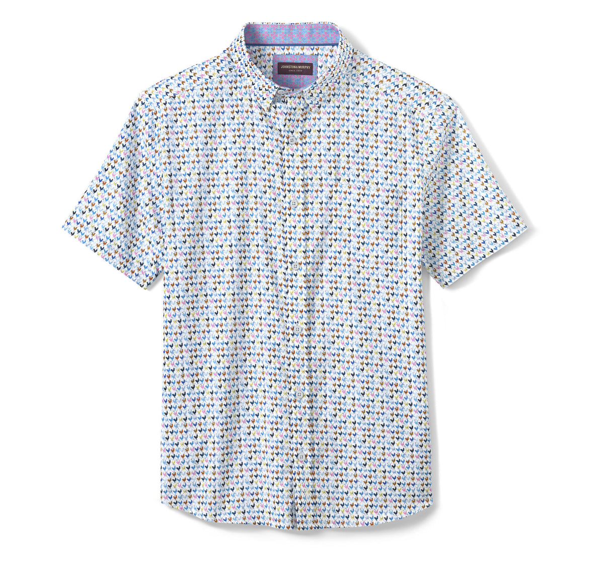 Johnston Murphy Men's Printed Short-Sleeve Shirt