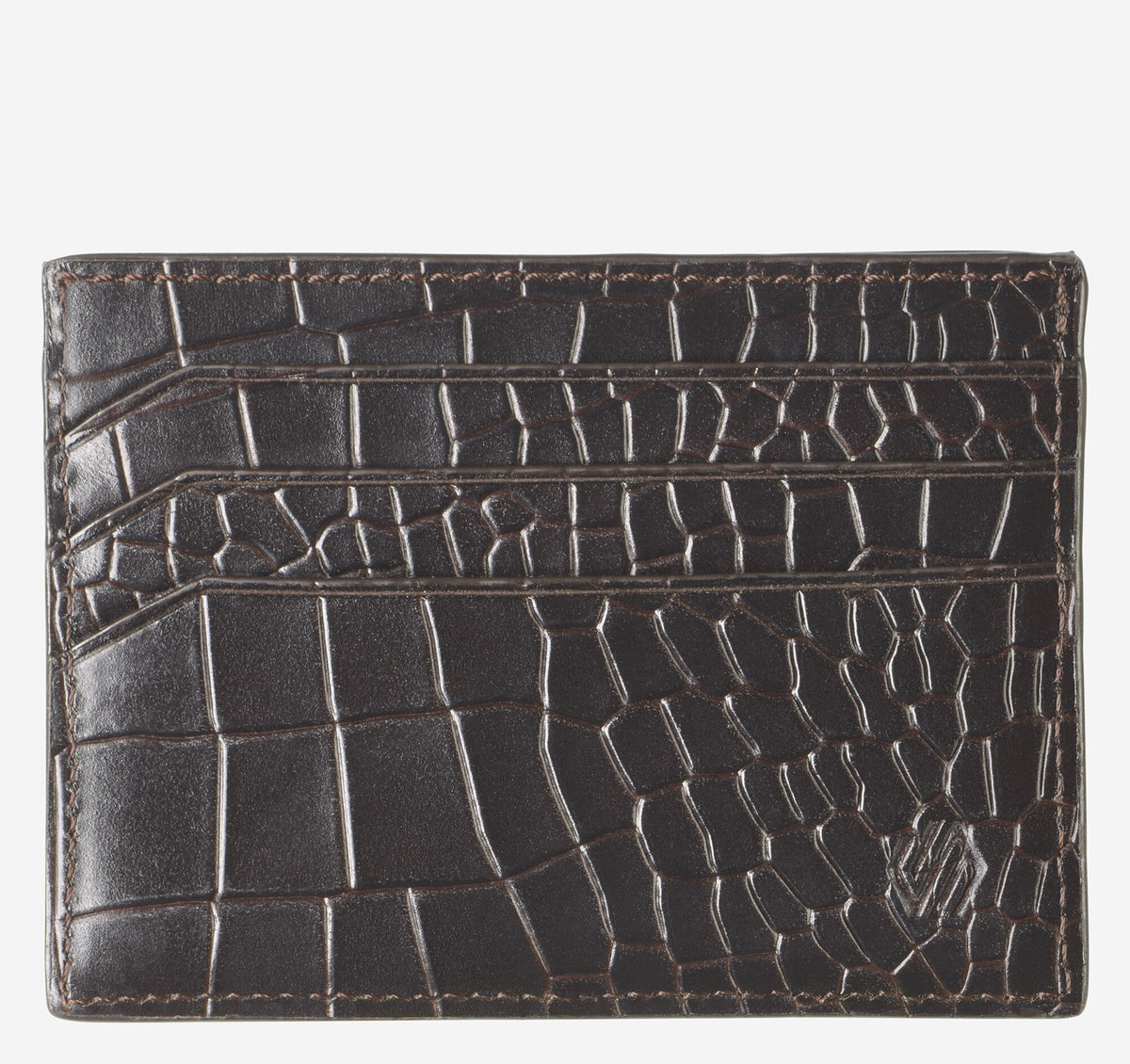 Johnston Murphy Men's Croc-Embossed Weekender Card Wallet