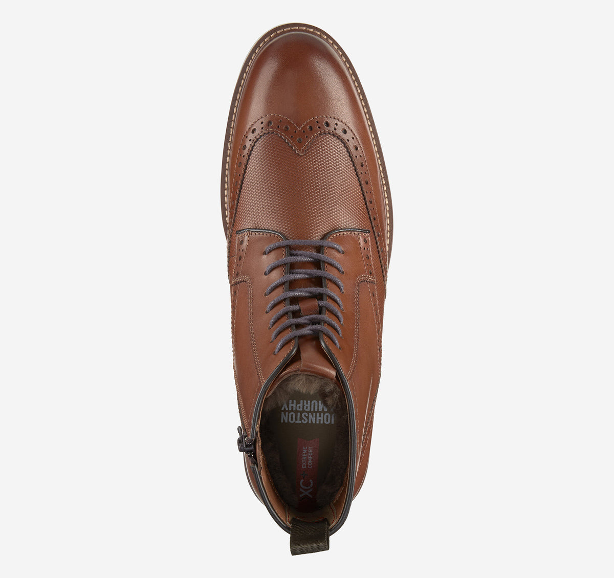 Johnston Murphy Men's XC+™ Durham Embossed Wingtip Shearling Boot