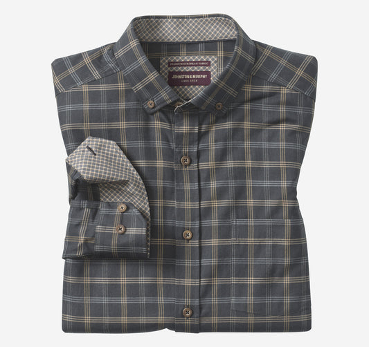 Johnston Murphy Men's Heathered Woven Shirt