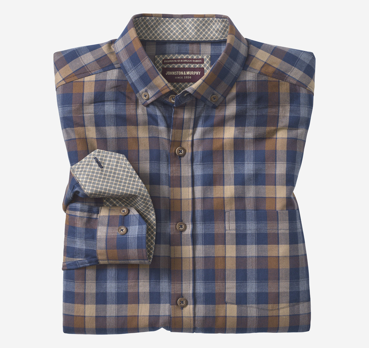 Johnston Murphy Men's Heathered Woven Shirt