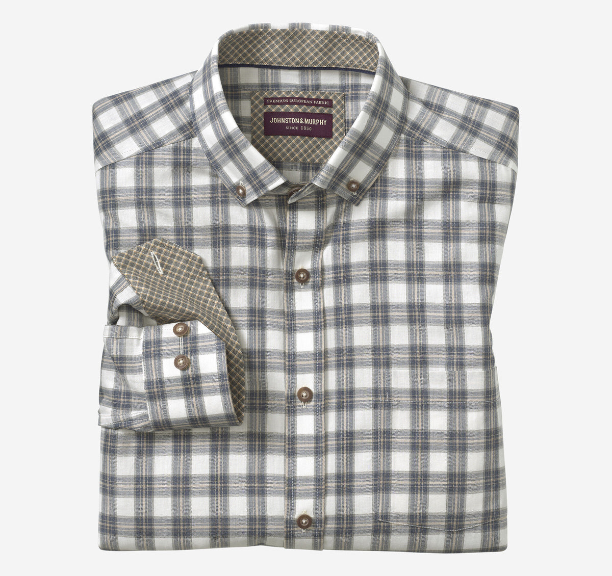 Johnston Murphy Men's Heathered Woven Shirt