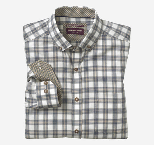 Johnston Murphy Men's Heathered Woven Shirt