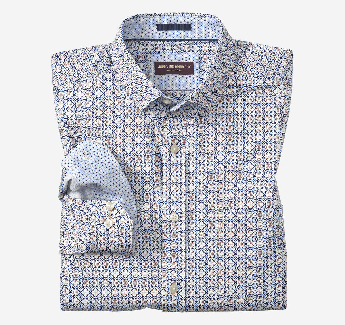 Johnston Murphy Men's Printed Cotton Shirt