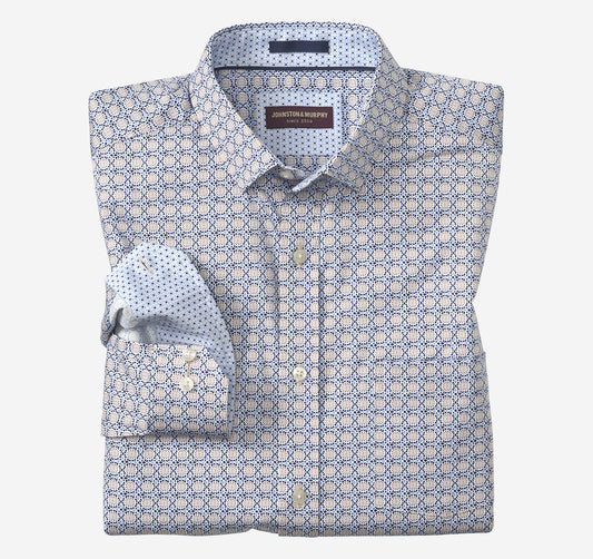 Johnston Murphy Men's Printed Cotton Shirt