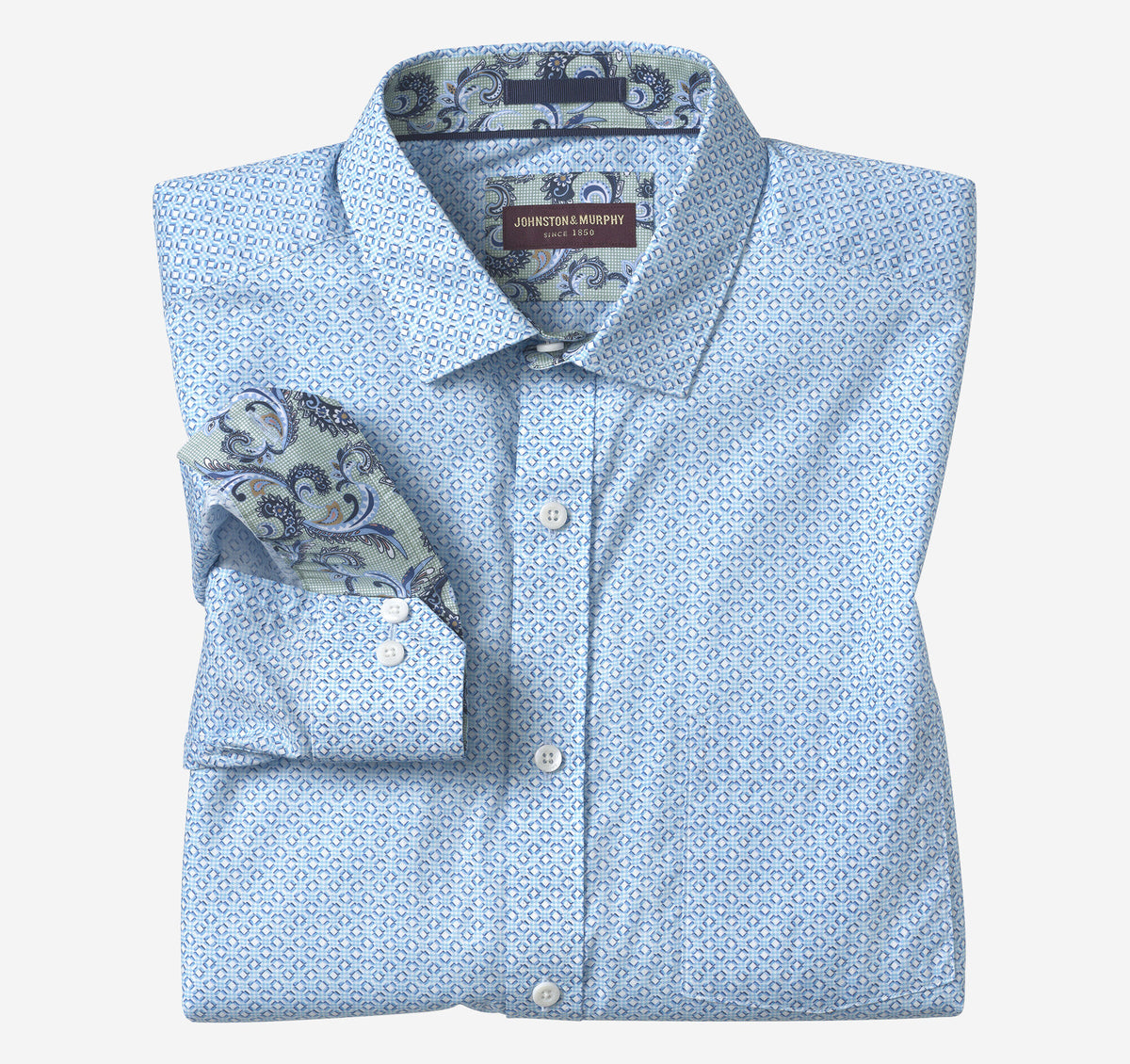Johnston Murphy Men's Printed Cotton Shirt