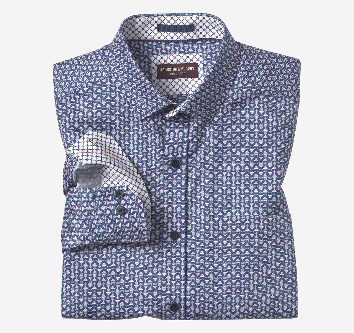 Johnston Murphy Men's Printed Cotton Shirt