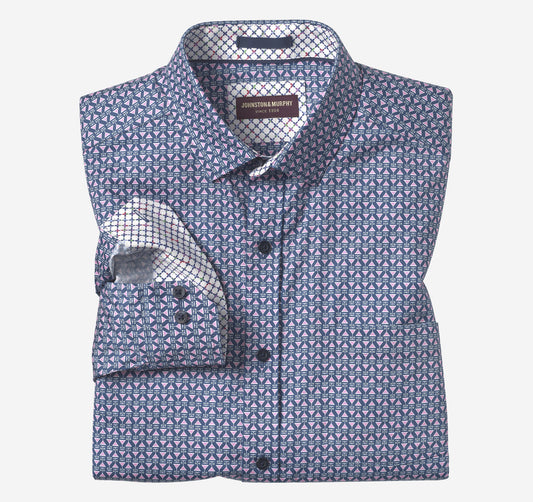 Johnston Murphy Men's Printed Cotton Shirt
