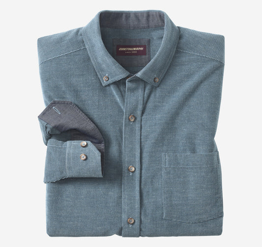 Johnston Murphy Men's Textured Corduroy Shirt