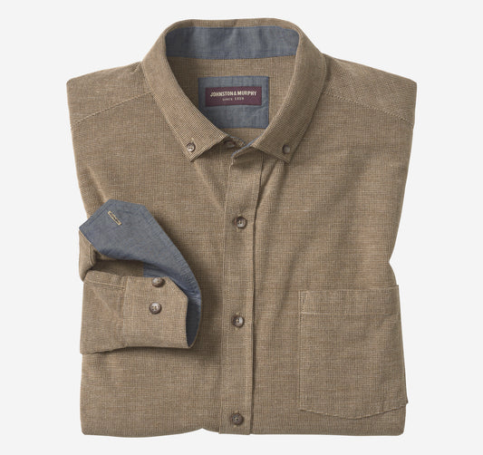 Johnston Murphy Men's Textured Corduroy Shirt