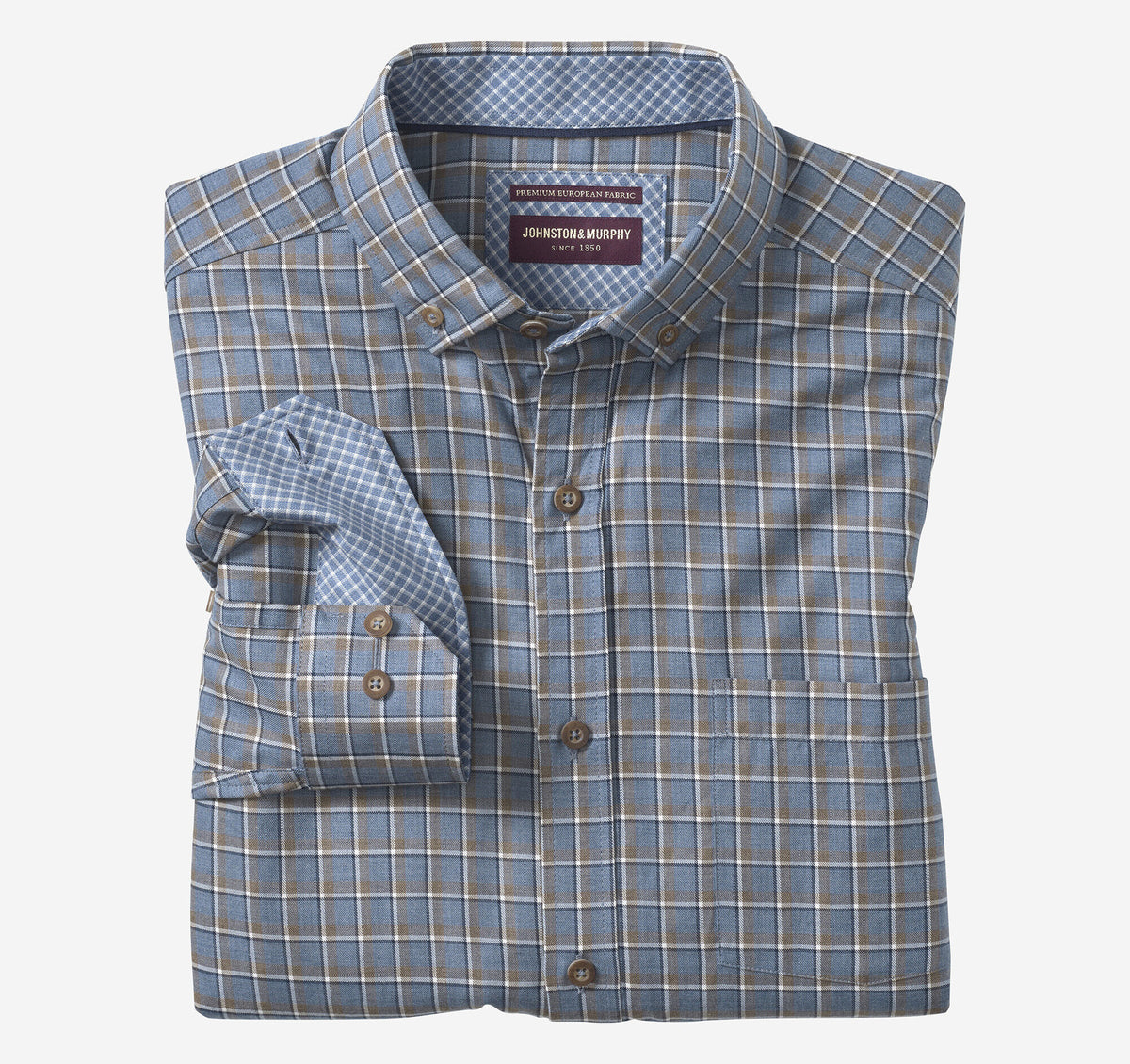 Johnston Murphy Men's Heathered Woven Shirt