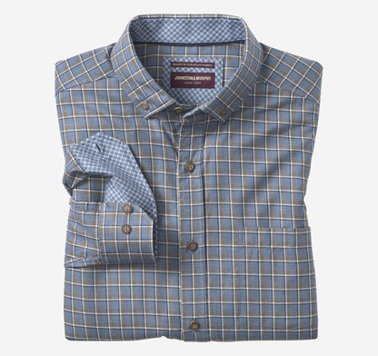 Johnston Murphy Men's Heathered Woven Shirt
