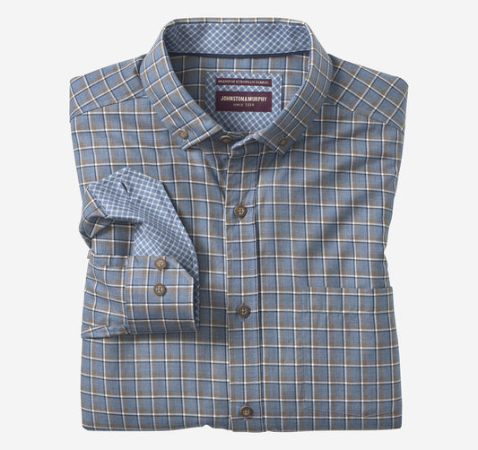 Johnston Murphy Men's Heathered Woven Shirt