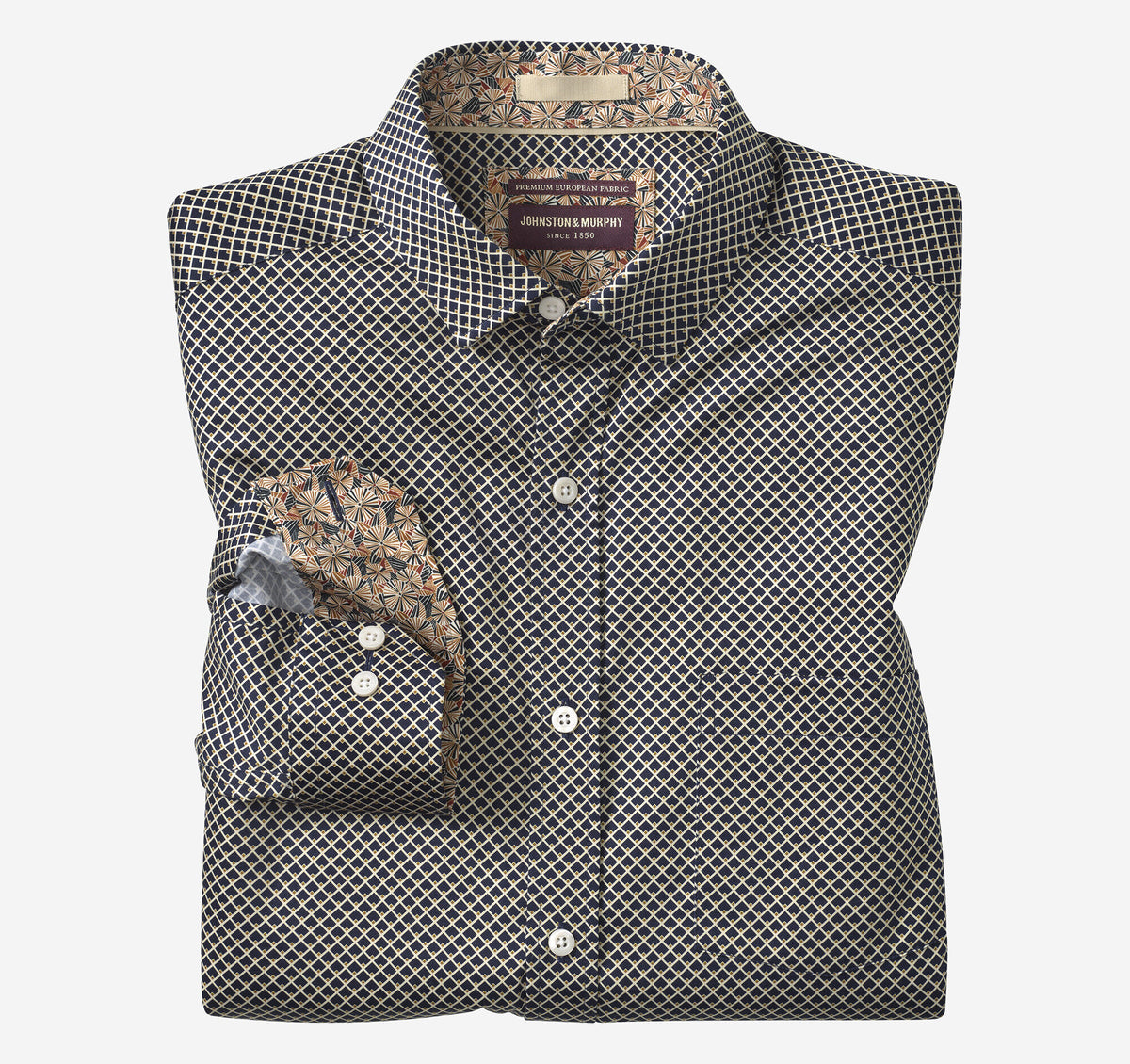 Johnston Murphy Men's Printed Cotton Shirt