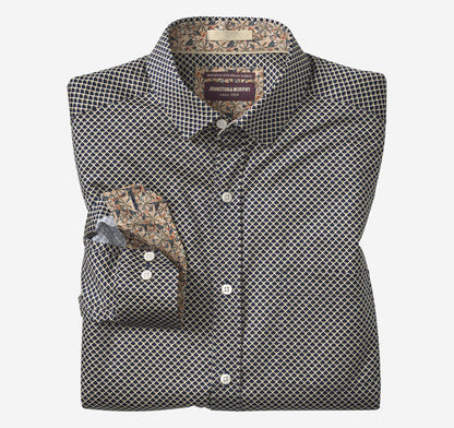 Johnston Murphy Men's Printed Cotton Shirt