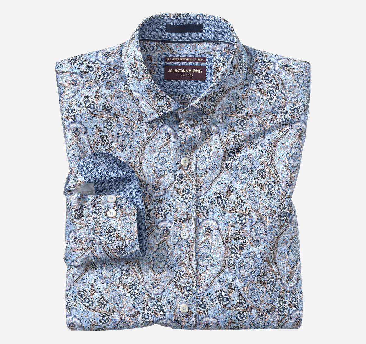 Johnston Murphy Men's Printed Cotton Shirt