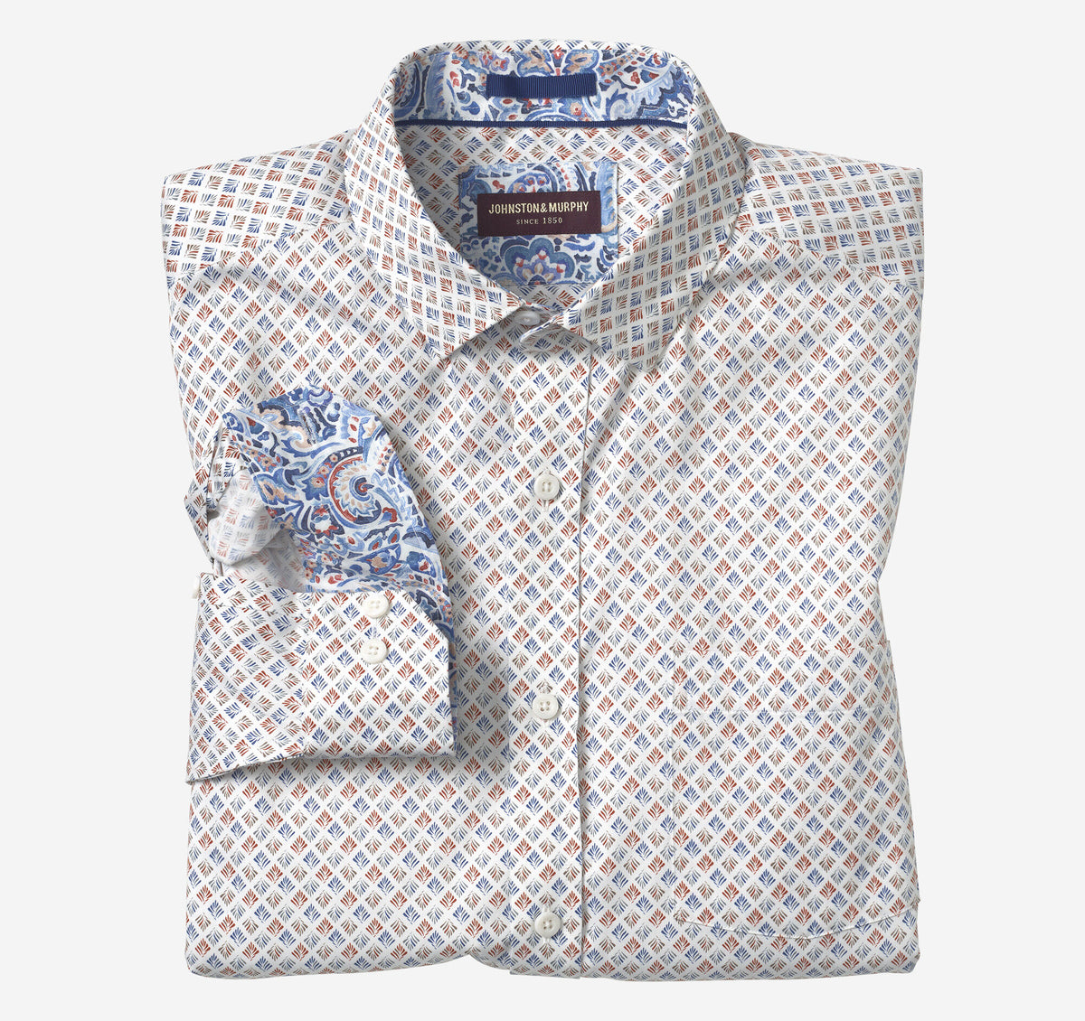 Johnston Murphy Men's Printed Cotton Shirt