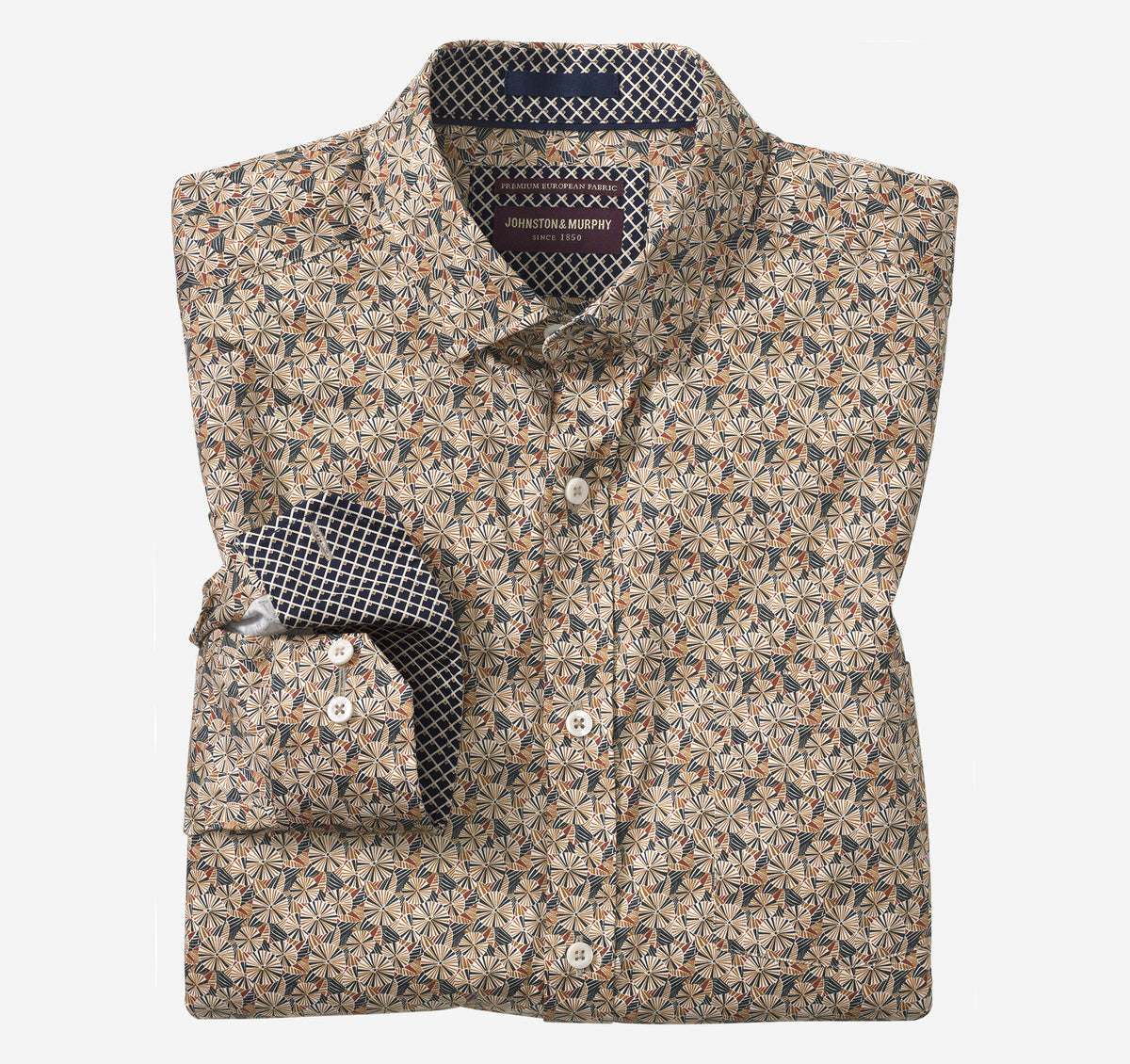 Johnston Murphy Men's Printed Cotton Shirt
