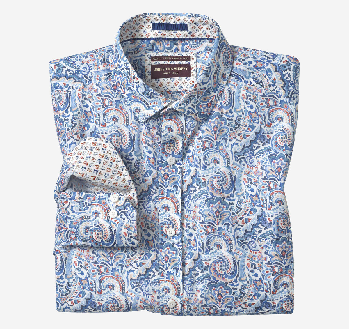 Johnston Murphy Men's Printed Cotton Shirt