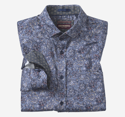 Johnston Murphy Men's Printed Cotton Shirt