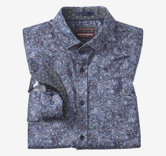 Johnston Murphy Men's Printed Cotton Shirt