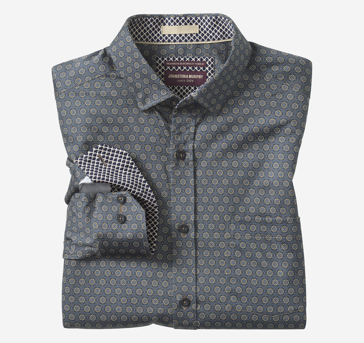Johnston Murphy Men's Printed Cotton Shirt