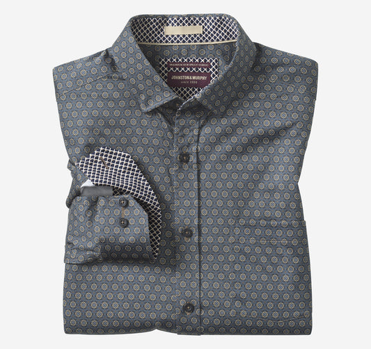 Johnston Murphy Men's Printed Cotton Shirt