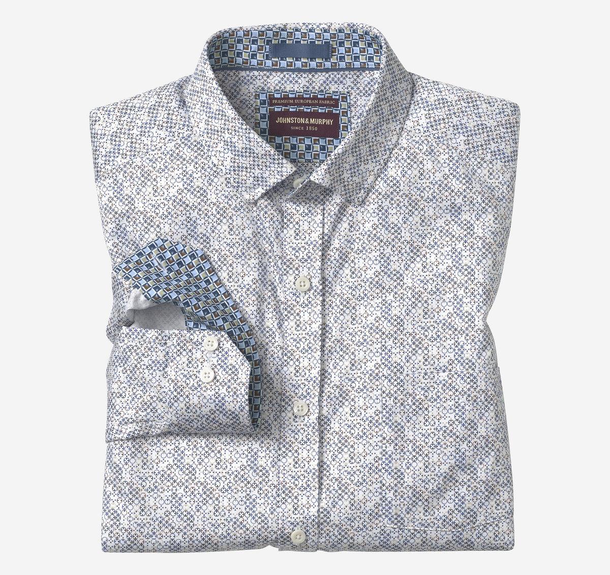 Johnston Murphy Men's Printed Cotton Shirt