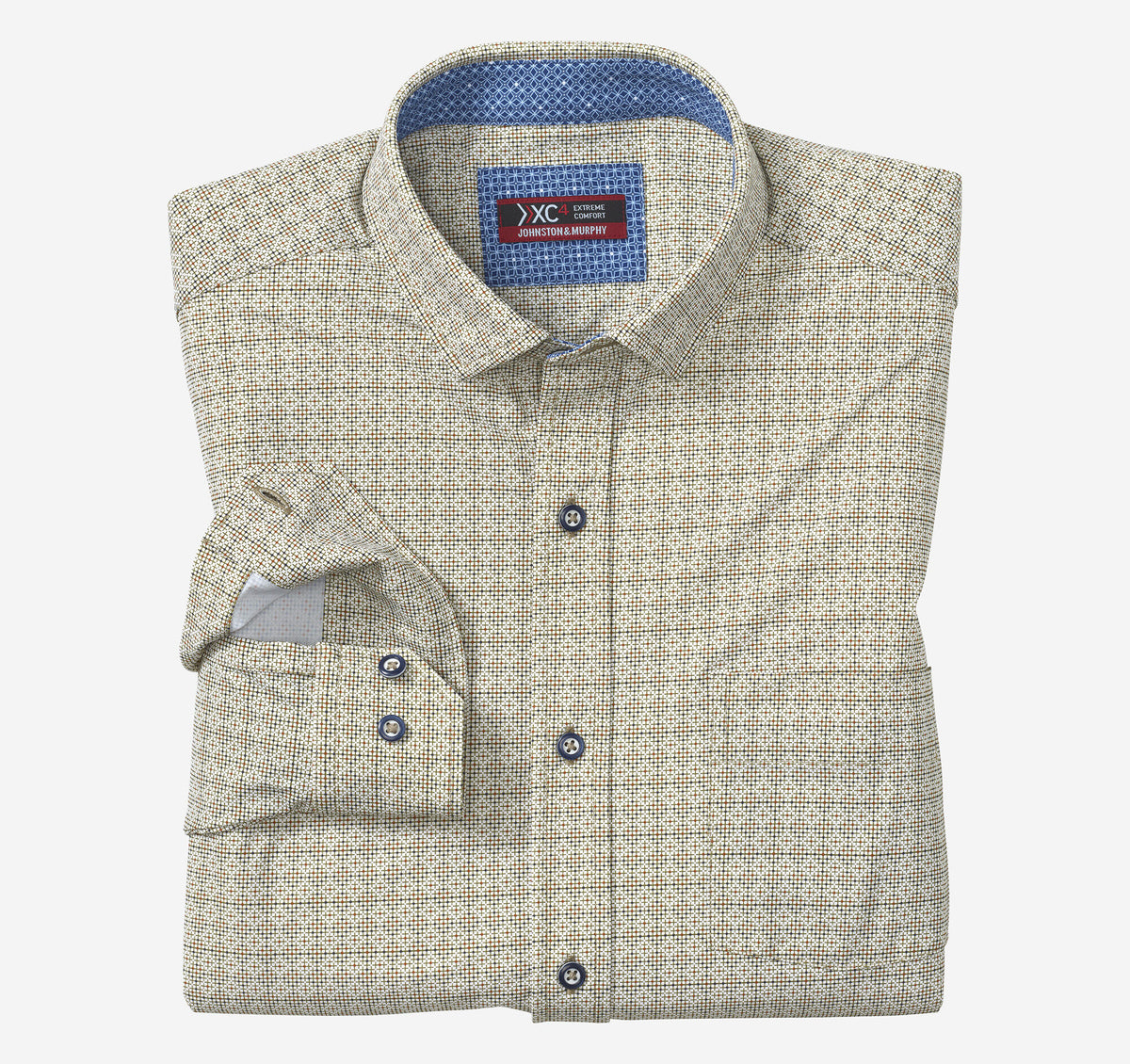 Johnston Murphy Men's XC4® Motion Long-Sleeve Print Knit Shirt