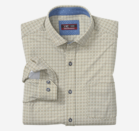 Johnston Murphy Men's XC4® Motion Long-Sleeve Print Knit Shirt