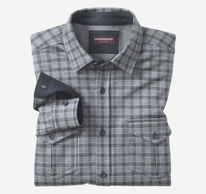 Johnston Murphy Men's Button-Front Knit Shirt