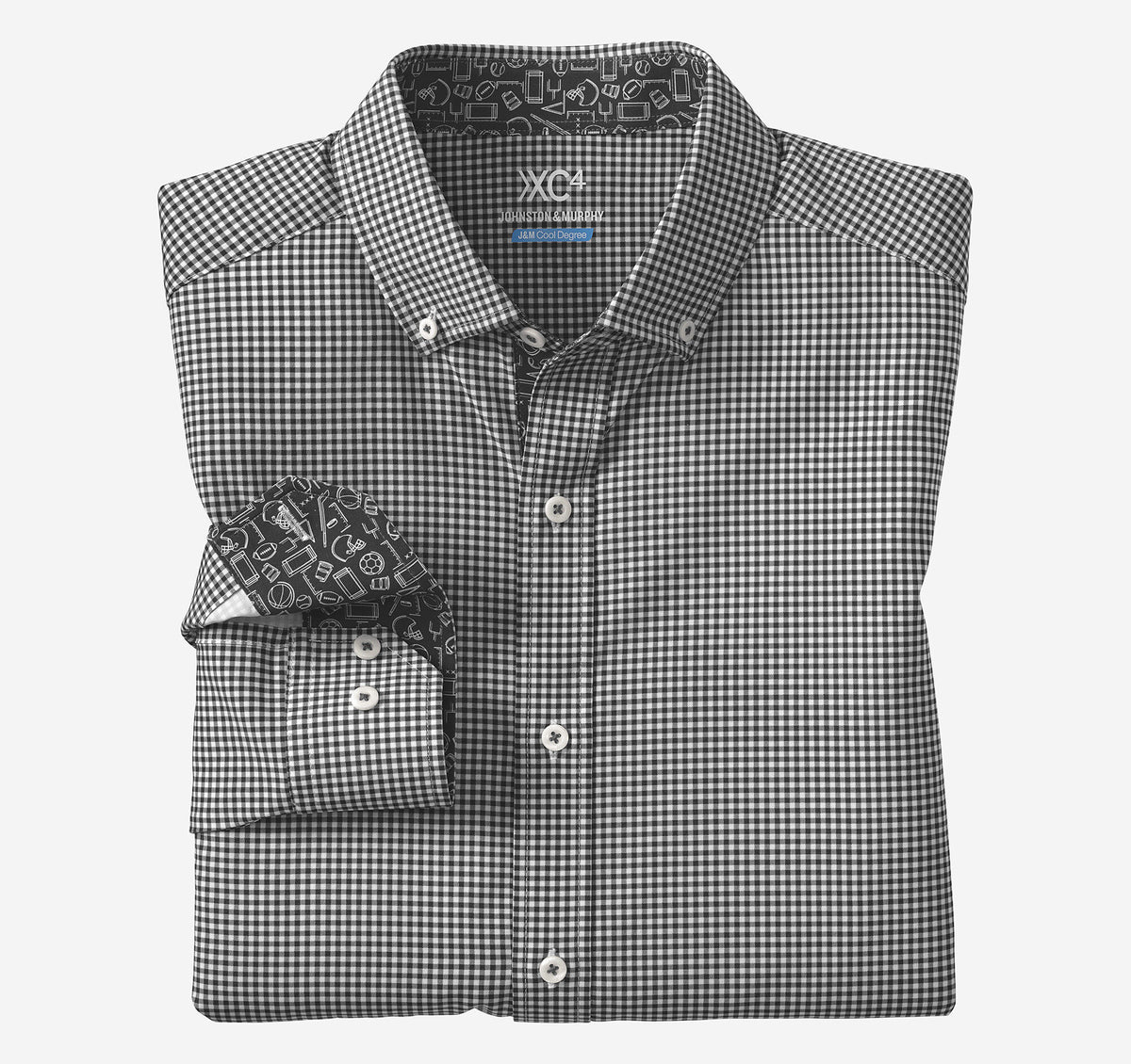 Johnston Murphy Men's Game Day XC4® Long-Sleeve Gingham Shirt
