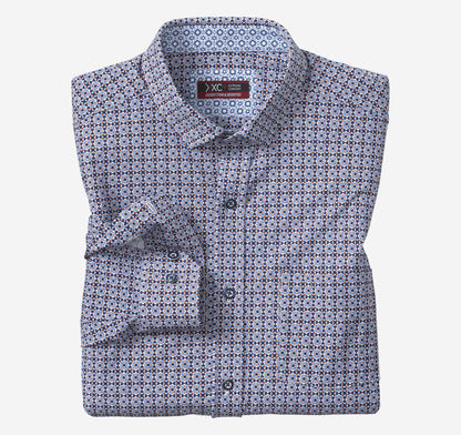 Johnston Murphy Men's XC4® Motion Long-Sleeve Print Knit Shirt