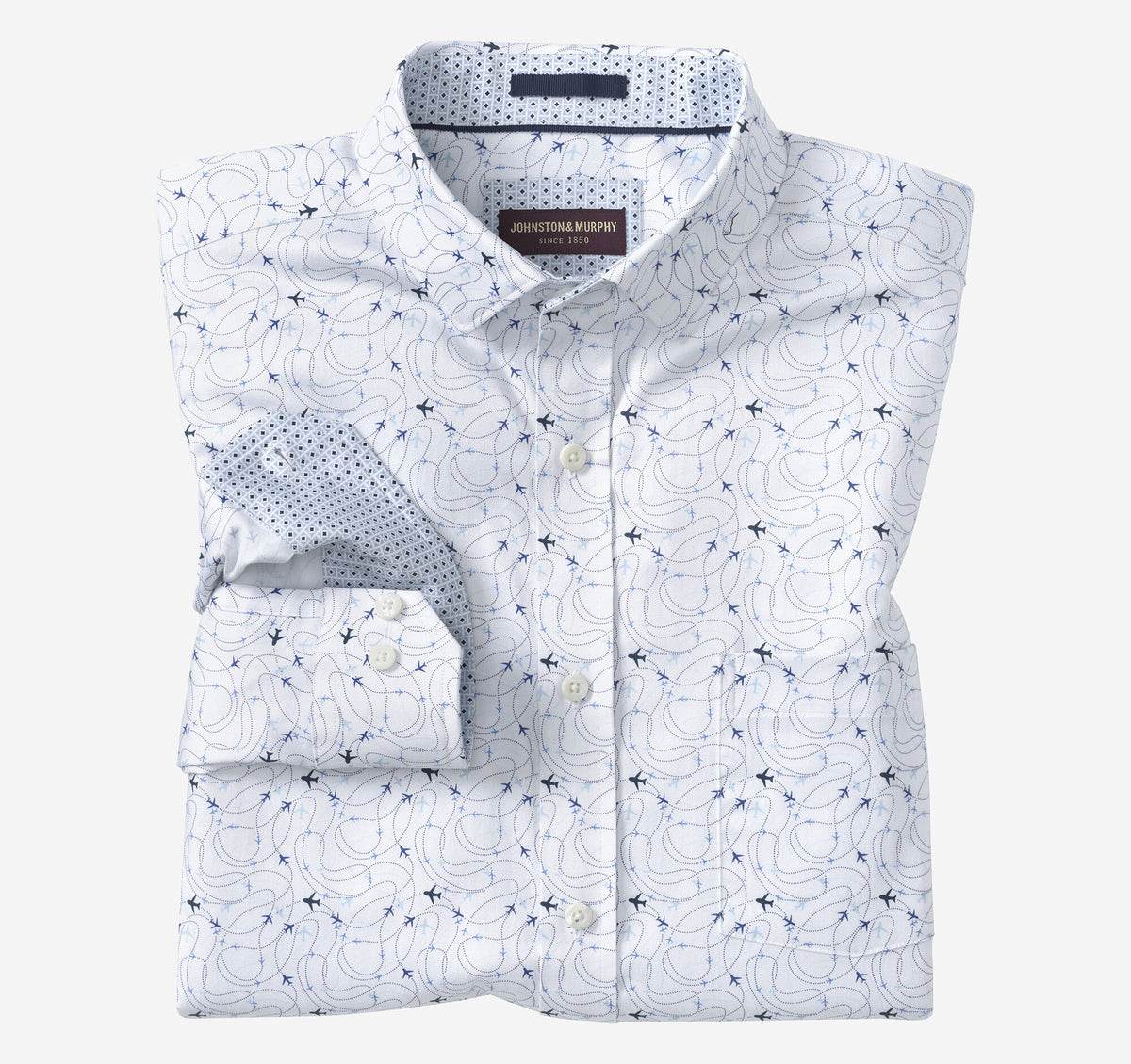 Johnston Murphy Men's Printed Cotton Shirt