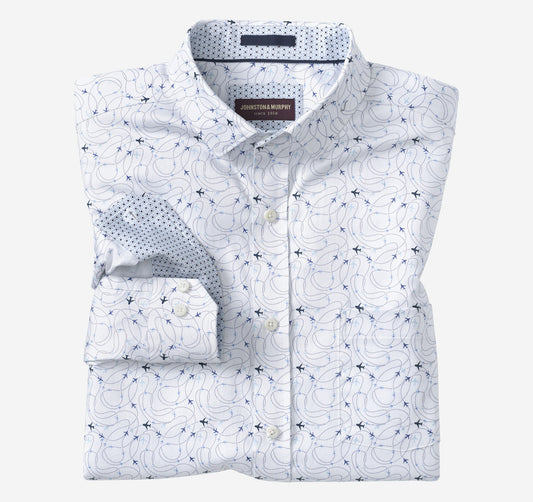 Johnston Murphy Men's Printed Cotton Shirt
