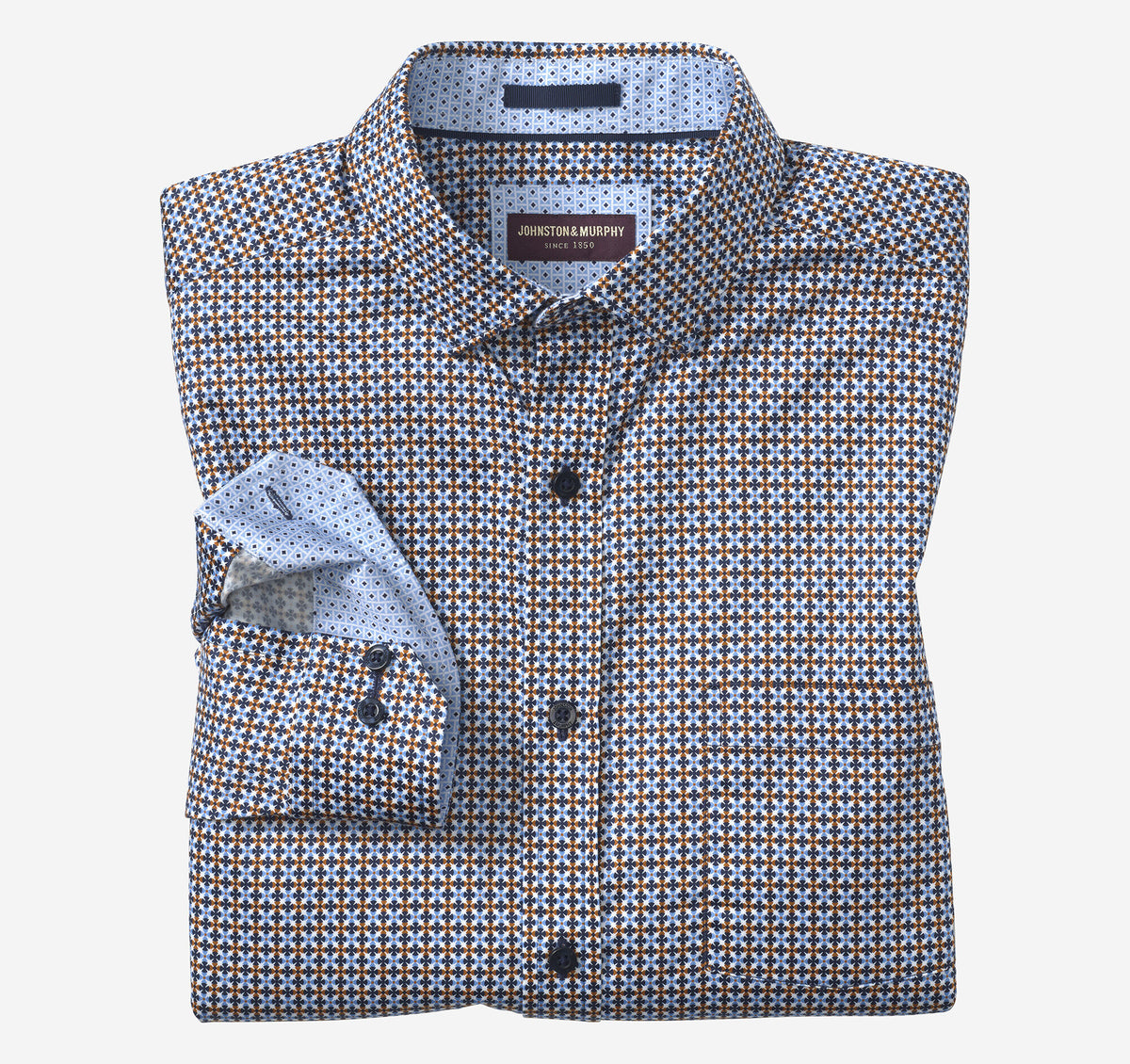 Johnston Murphy Men's Printed Cotton Shirt