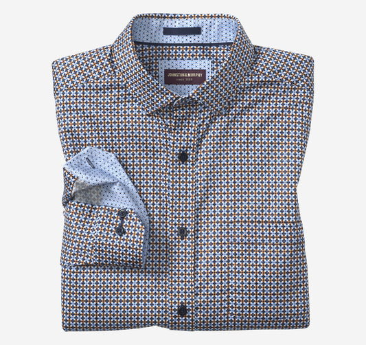 Johnston Murphy Men's Printed Cotton Shirt