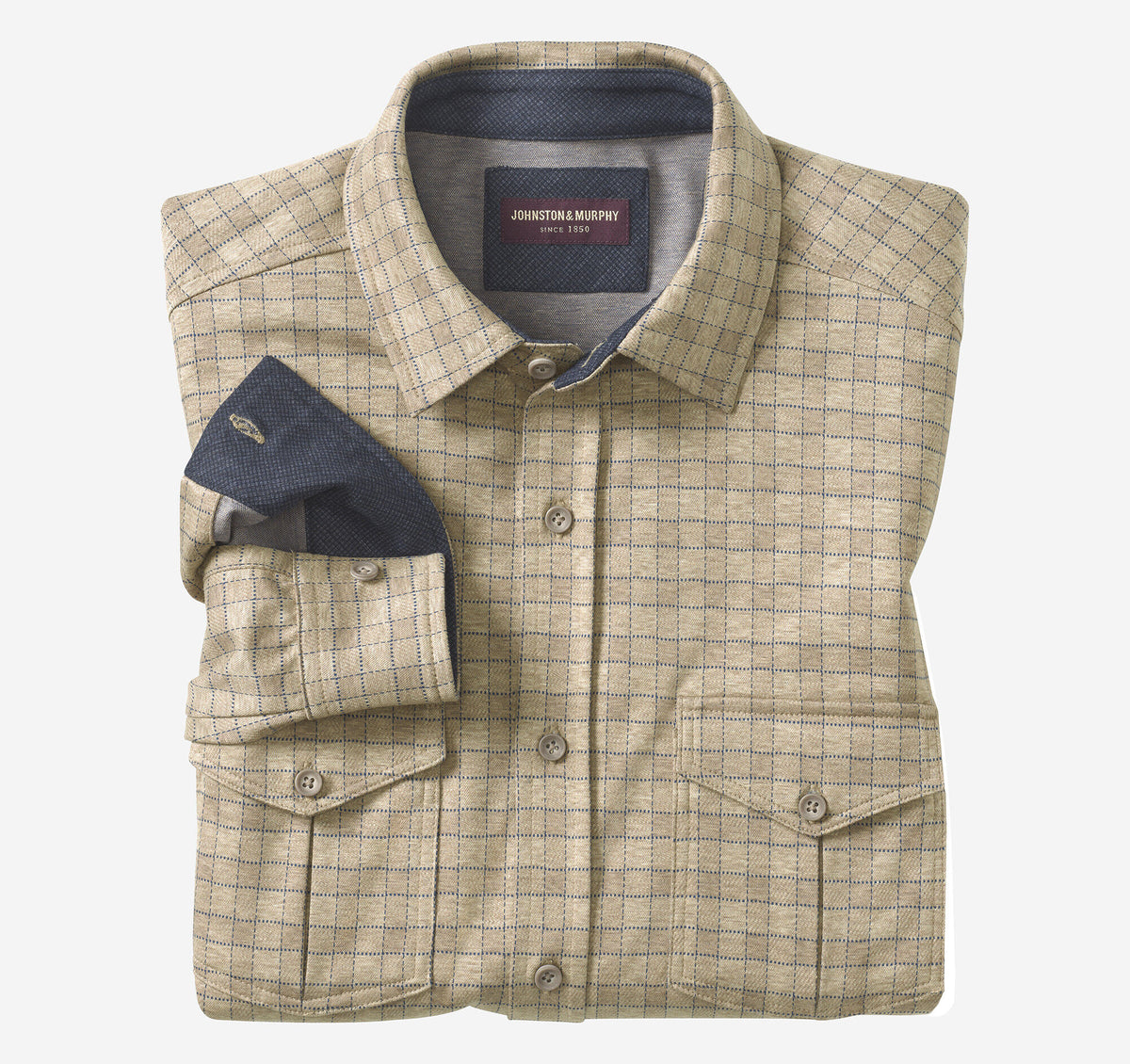 Johnston Murphy Men's Button-Front Knit Shirt