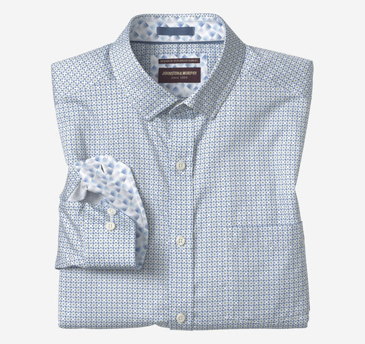 Johnston Murphy Men's Printed Cotton Shirt