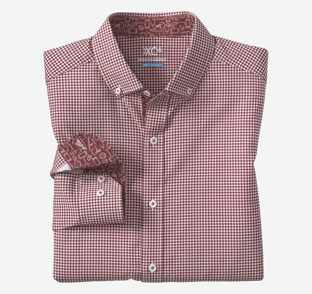 Johnston Murphy Men's Game Day XC4® Long-Sleeve Gingham Shirt