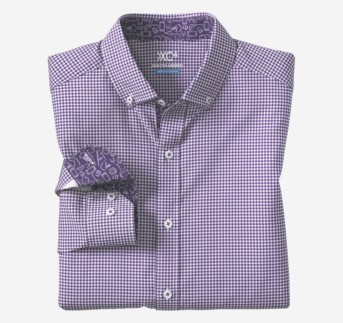 Johnston Murphy Men's Game Day XC4® Long-Sleeve Gingham Shirt