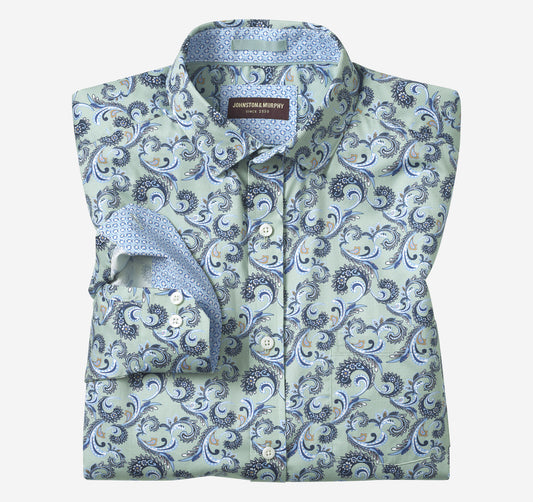 Johnston Murphy Men's Printed Cotton Shirt
