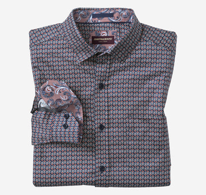 Johnston Murphy Men's Printed Cotton Shirt