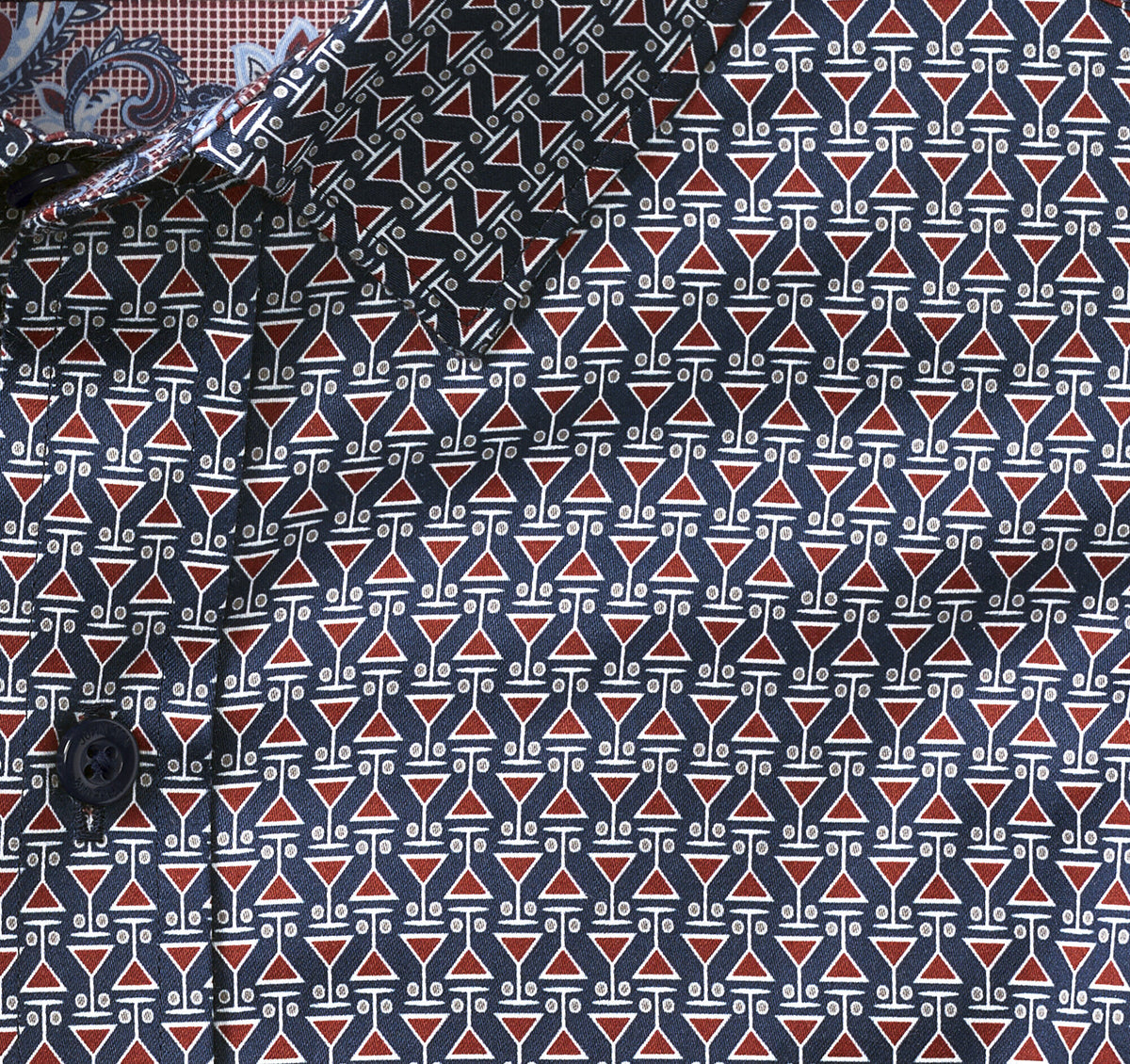 Johnston Murphy Men's Printed Cotton Shirt