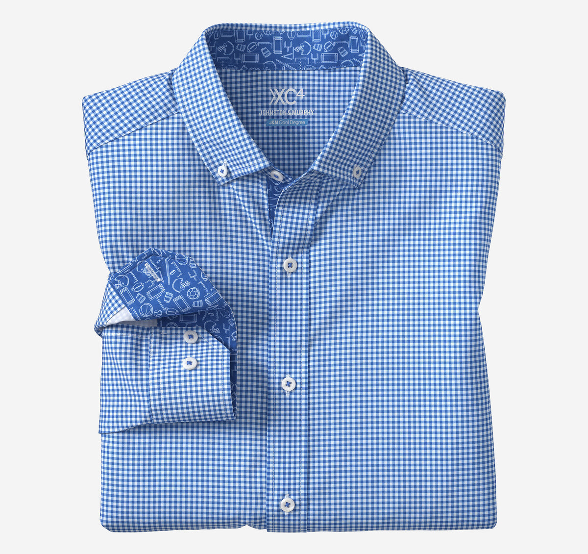 Johnston Murphy Men's Game Day XC4® Long-Sleeve Gingham Shirt