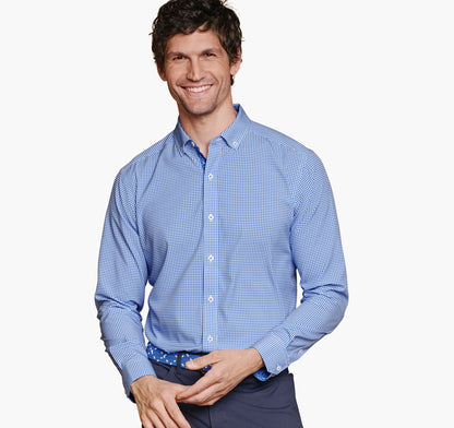 Johnston Murphy Men's Game Day XC4® Long-Sleeve Gingham Shirt