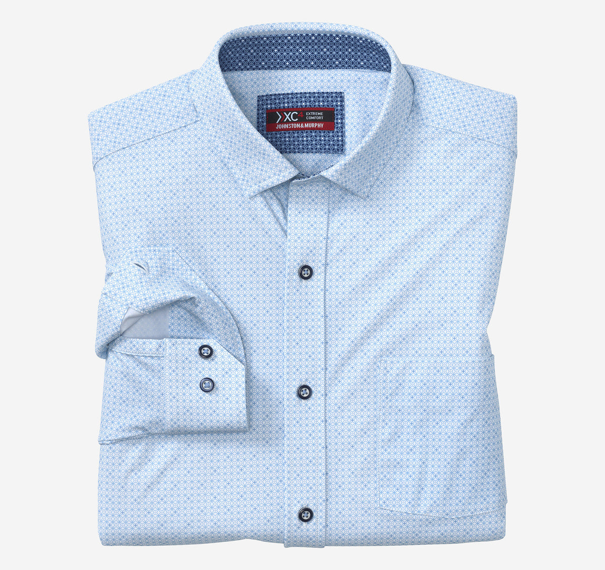 Johnston Murphy Men's XC4® Motion Long-Sleeve Print Knit Shirt