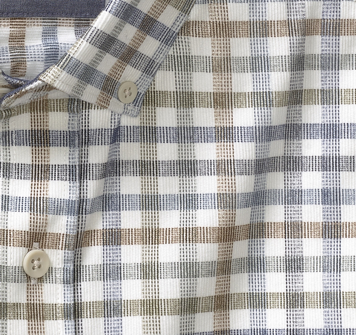 Johnston Murphy Men's Plaid Corduroy Shirt